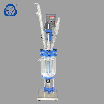 China 1L 2L 3L Laboratory Reactor Vessel , Borosilicate Glass Reactor CE Approved for sale