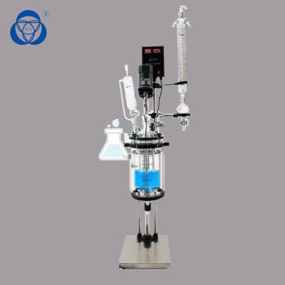 China Anti Corrosion  Agitated Chemical Glass Reactor Mini Pyrolysis Laboratory Glass Reactor for sale