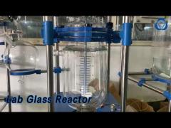 Big Lab Glass Reactor Vessel 100L Double Jacket Semi Automatic