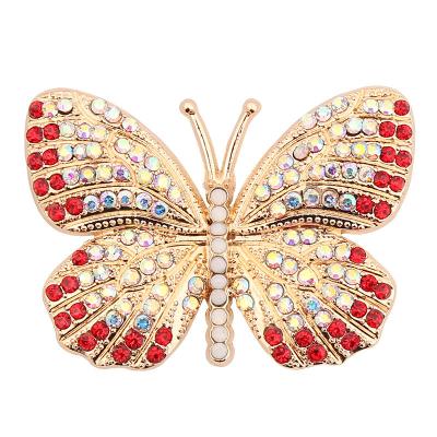 China Gold Crystal Butterfly Rhinestone Beaded Patches Viable Accessories Brooches Accessories Jacket Hat Garment Design Iron On for sale