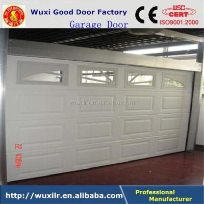 China Automatic China Made Cheap Remote Control Steel Garage Door With Window Inserts for sale