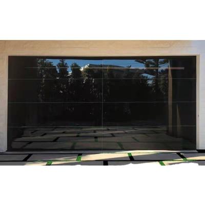 China Coated Type Aluminum Alloy Garage Glass Door Lift Modern Film Mirror Overhead Glass Door for sale