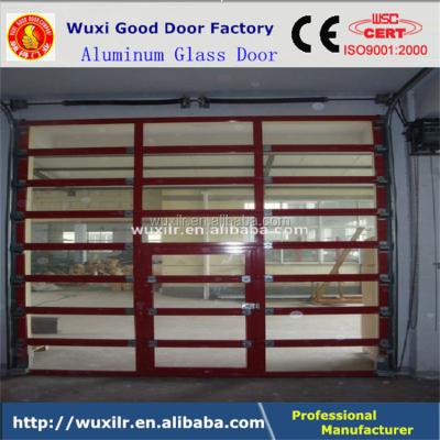 China GOOD quality transparent car 4s shop vertical rolling glass sliding door for sale