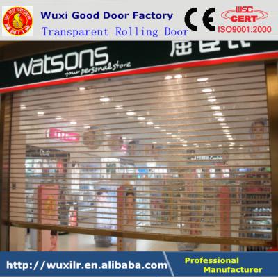 China PC Roller Shutter Door Crystal Rolling Door Polycarbonate Transparement Rolling Door for sale