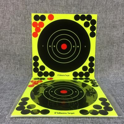 China 8inch Target Patches Around 8inch Fluorescent Green And Black Dots Adhesive Paper Shooting Targets for sale