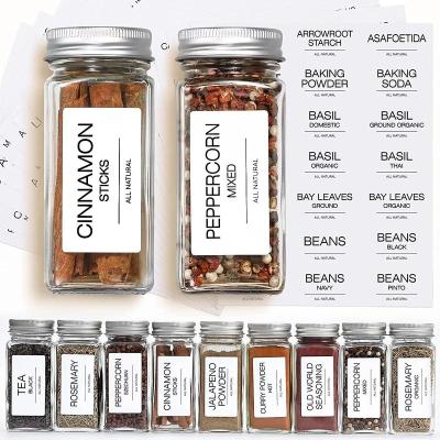 China Amazon Waterproof Hot Selling Waterproof Adhesive Food Around Square Organic Spice Jar Sticker Custom Label For Container for sale