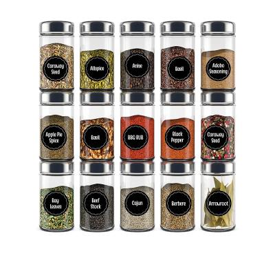 China Custom Waterproof Adhesive Round Container Square Organic Sticker Kitchen Pantry Label Spice Jar With Label for sale