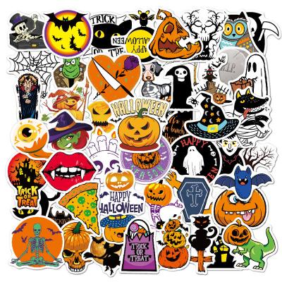 China Halloween Ghost Bat Pumpkin Party Decoration Festival Waterproof Decal Sticker Waterproof Adhesive Stickers for sale