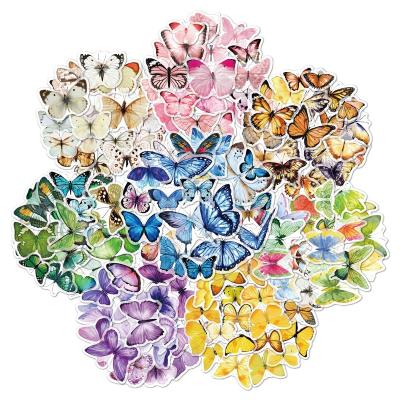 China 40Pcs DIY Butterfly Diary Waterproof Stickers Pet Retros Transparent Waterproof Set Scrapbook Decorative Stickers for sale