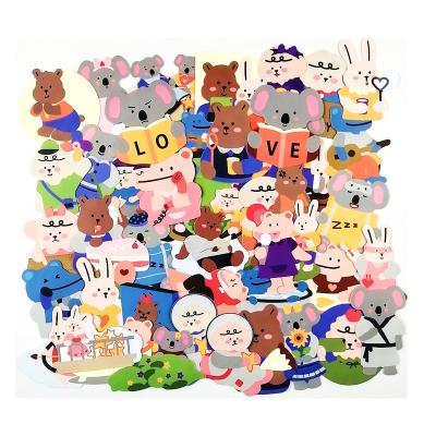 China Custom Waterproof Stickers Waterproof Adhesive Vinyl Cartoon Decorative Stickers for sale