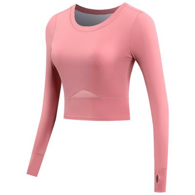 China Breathable High Quality Women's Long Sleeve Yoga Tops Active Wear Fitness Clothes Gym Sports Sweatshirt for sale