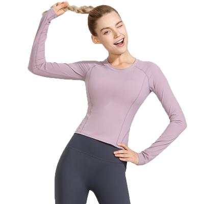 China 2021 Wholesale Women Breathable Casual Long Sleeve Yoga Tops Active Wear Sports Shirt for sale