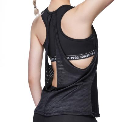 China Breathable Women Gym Quick Dry Yoga Tops Activewear Workout Tank Top Racerback Sleeveless Sports Shirts for sale