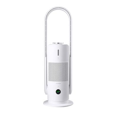 China WIFI/UVC Multi Function 3 in 1 PM2.5 Digital Display Bladeless Monitoring Humidifier Smart Electric Air Purifier Fan for sale