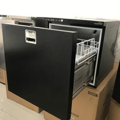 China Temp Adjustable Mini Drawer Fridge 105 Liter Solar 12V 24V Marine Refrigerator for sale