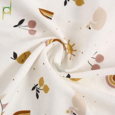 China Viable No MOQ Custom Digital Printing 100% Cotton Muslin Double Gauze Fabric For Baby for sale