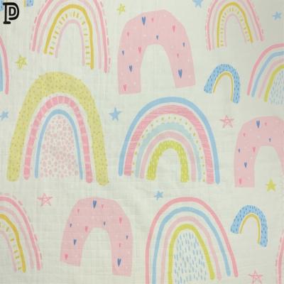 China Quality Sustainable Baby Digital Print Muslin Blanket Wrapping Cloth for sale