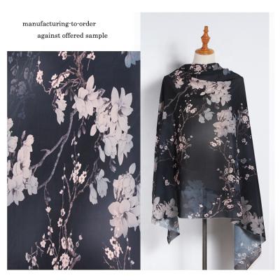 China Breathable Popular Textile Fabric Light Weight Soft Polyester Customized Floral Digital Printed Fabric for sale