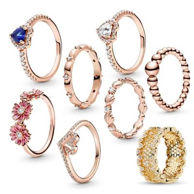 China Fashionable High Quality 1:1 Zircon Rose Golden Beehive Straw Butterfly Ring for sale