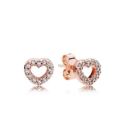 China Elegant CLASSIC PandoraEr Temperament Rose Gold Vintage Charm Round Earrings for sale