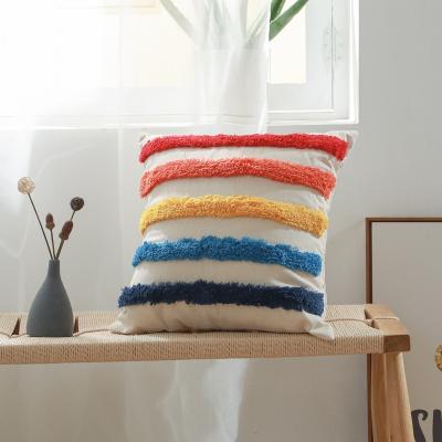 China Rainbow Tile Viable Tufted Cushion Cover Moroccan Pillow Cover For Home Decorative for sale