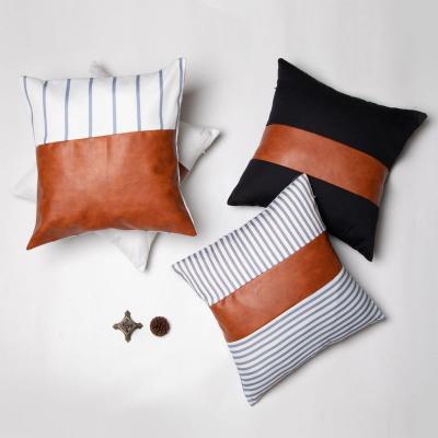 China Simple Modern Cushion Cover PU Leather Cushion Cover For Home Decorative for sale