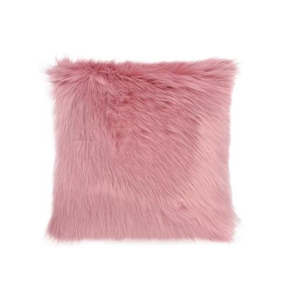 China Simple Modern Luxury Solid Color Pillow Cover Rose Faux Fur Cushion Cover For Home Sofa Decorative for sale