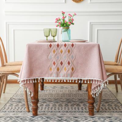 China Modern Luxury Wedding Decor Macrame Cotton Table Cloth Linen Cover For Dining Room for sale