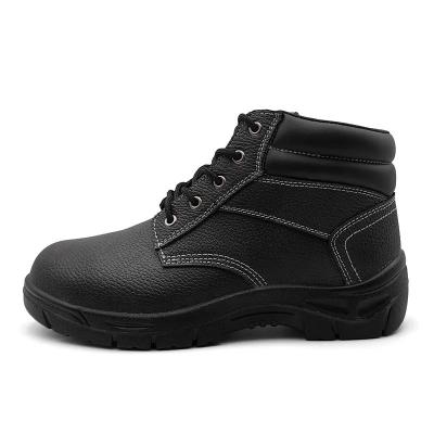 China Middle Cut Cow Leather Safety Boots Black Safety Shoes S3 Standard for sale