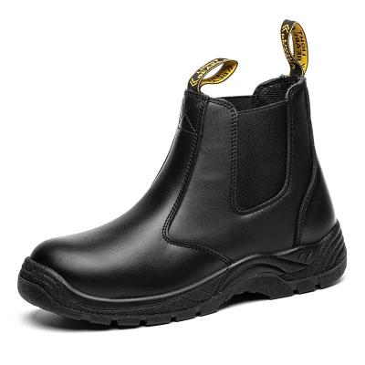 China Genuine Leather Steel Toe Work Boots Slip Resistant Smooth Leather Boots S3 for sale