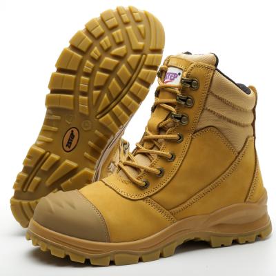 China Steel Toe Construction Work Shoes High Cut Genuine Leather Shoes For Heavy Duty Work for sale