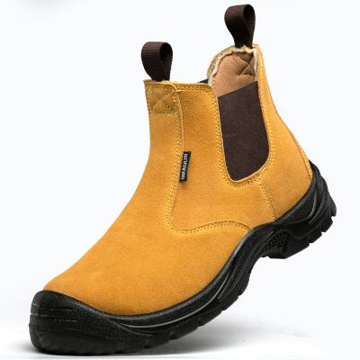 Chine Chapeau à orteils en acier étanche Chaussures Chelsea Homme Chaussures de travail jaunes à vendre