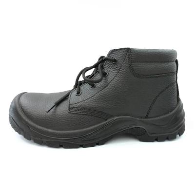 China Zapatos de seguridad industrial de cuero genuino para hombres Botas de trabajo con gorra de pie de acero en venta