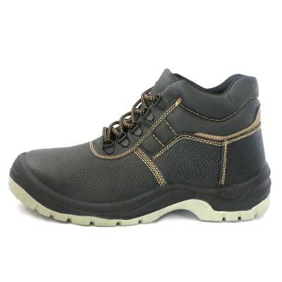 China Black Leather Steel Toe Boots S1P / S3 Slip Resistant Work Shoes for sale