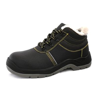 China Genuine Leather Winter Safety Shoes Waterproof Warm Work Boots Mens for sale