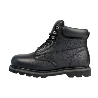 China Black Cowhide Boots Oil Resistant Goodyear Welted Work Boots Unisex for sale