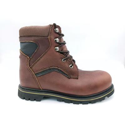 China High Top Steel Toe Cap Boots Brown Cowhide Boots For Men for sale