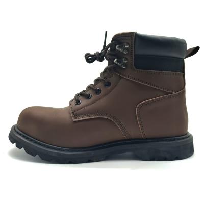 China Brown Genuine Leather Martin Boots Mid Top Goodyear Welt Boots Casual for sale