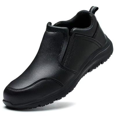 China Durable Comfortable Safety Footwear Black Slip Resistant Chef Shoes Anti Puncture for sale