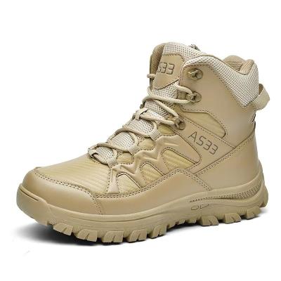 China Large Size Tactical Combat Boots Yellow Hiking Shoes For Desert for sale