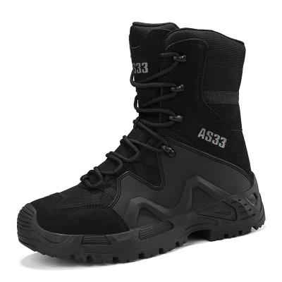 China Mens Tactical Work Boots Black Yellow Hiking Camping Boots for sale