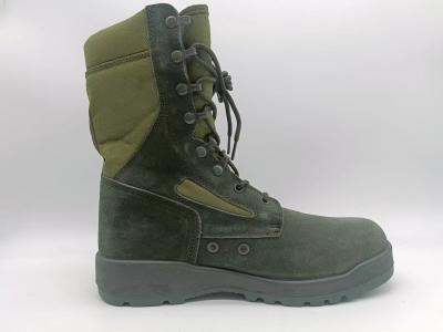 China Tactical Safety Shoes Green High Top Suede Leather Breathable for sale