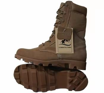 China Custom Durable Tactical Combat Jungle Beige Shoes Desert Khaki Rubber Boots for sale