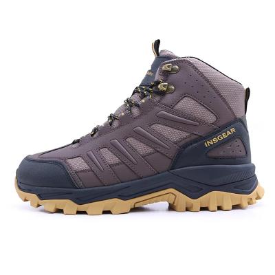 China Men's Lightweight Leather Hiking Boots Waterproof Outdoor Mountain Shoes for sale