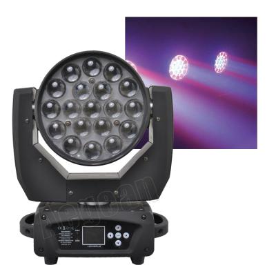 China Hotel DJ Show Lighting Moving Head Led Zoom 19 x 15w rgbw 4in1 Led Moving Head Wash Stage Lights for sale