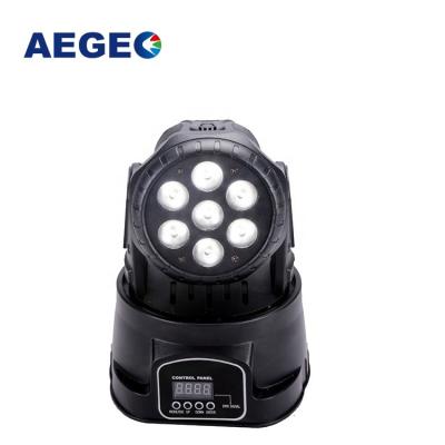 China Hotel 7PCS 10w LED Wash Mini LED Moving Head Lights RGBW Stage Moving Head Lights for sale