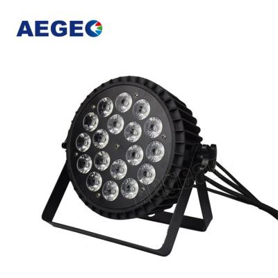 China RGBW Color Effect 18x10w RGBW 4in1 Disco Mix Uplights Cast Aluminum Shell Flat Led Par Light for sale