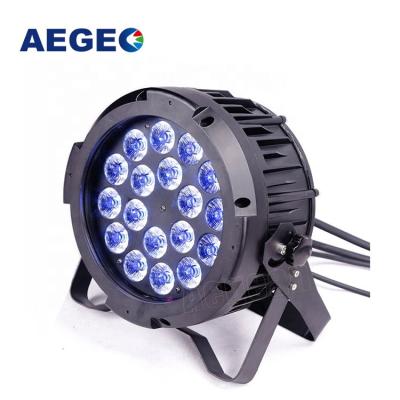 China Waterproof RGBW Color Effect DJ Equipment Mixing Flat Led Par 18 x15w rgbw 4in1 Outdoor Led Stage Lights for sale