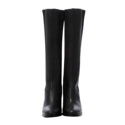 China Custom Made Ladies Winter High Quality PU Boots Knee Length Long Women Shoes With Heel for sale