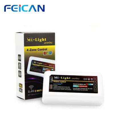 China RGB RGBW Led Strip Lighting FEICAN MI Series 2.4G 4 Zone LED RGBW RF Light Wireless Controller Color Changing and Dimming for RGBWW Strip Lights for sale